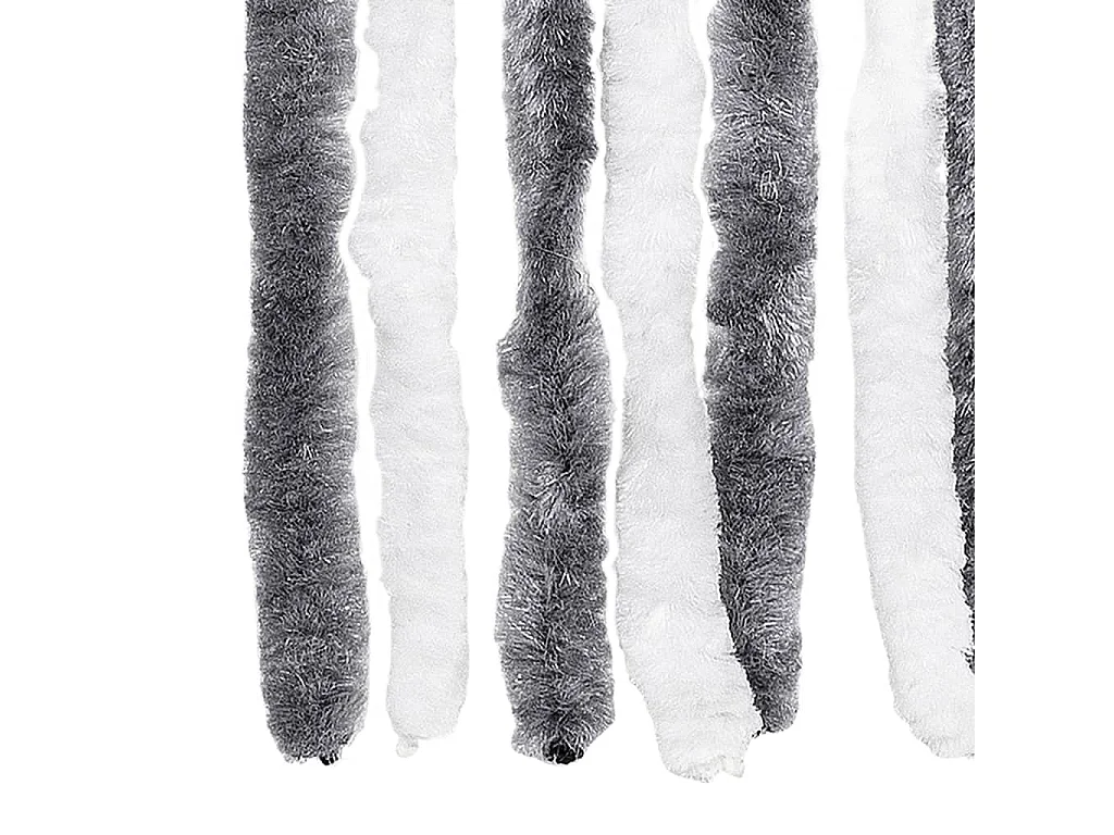 Rideau anti-mouches gris et blanc 100x230 cm chenille
