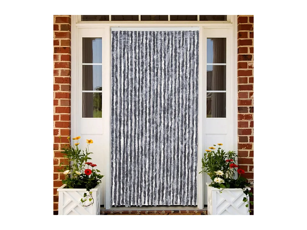 Rideau anti-mouches argenté 100x200 cm chenille