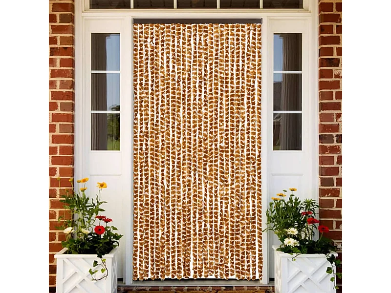 Moustiquaire Ocre et blanc 100x220 cm Chenille