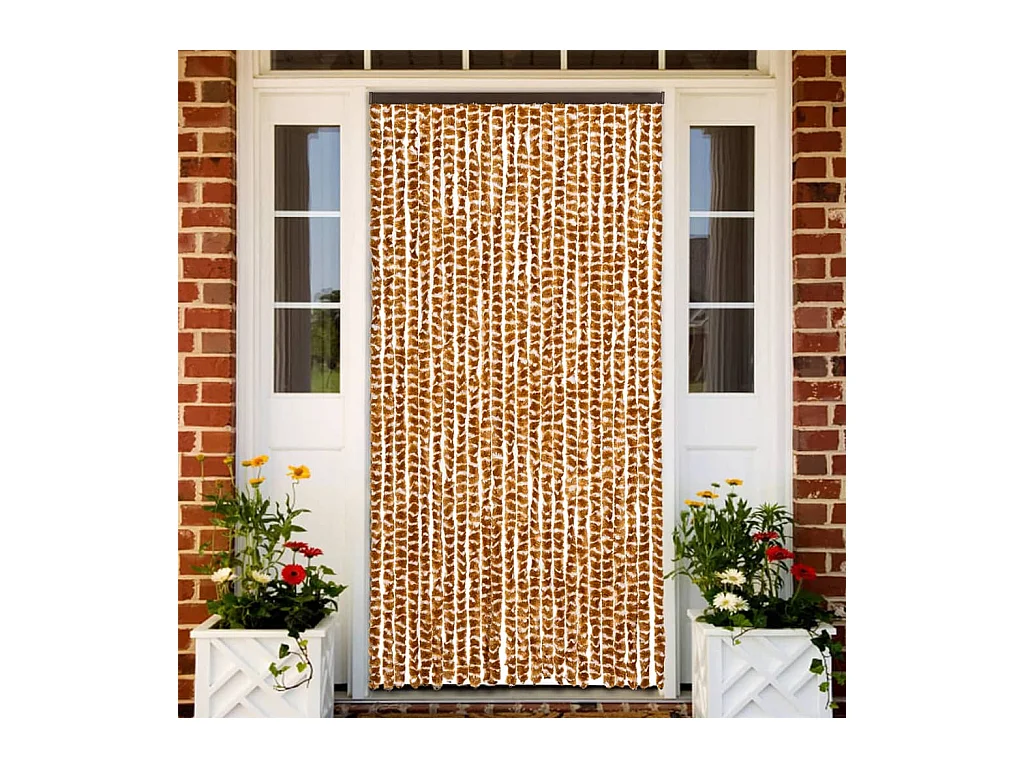 Moustiquaire Ocre et blanc 100x220 cm Chenille
