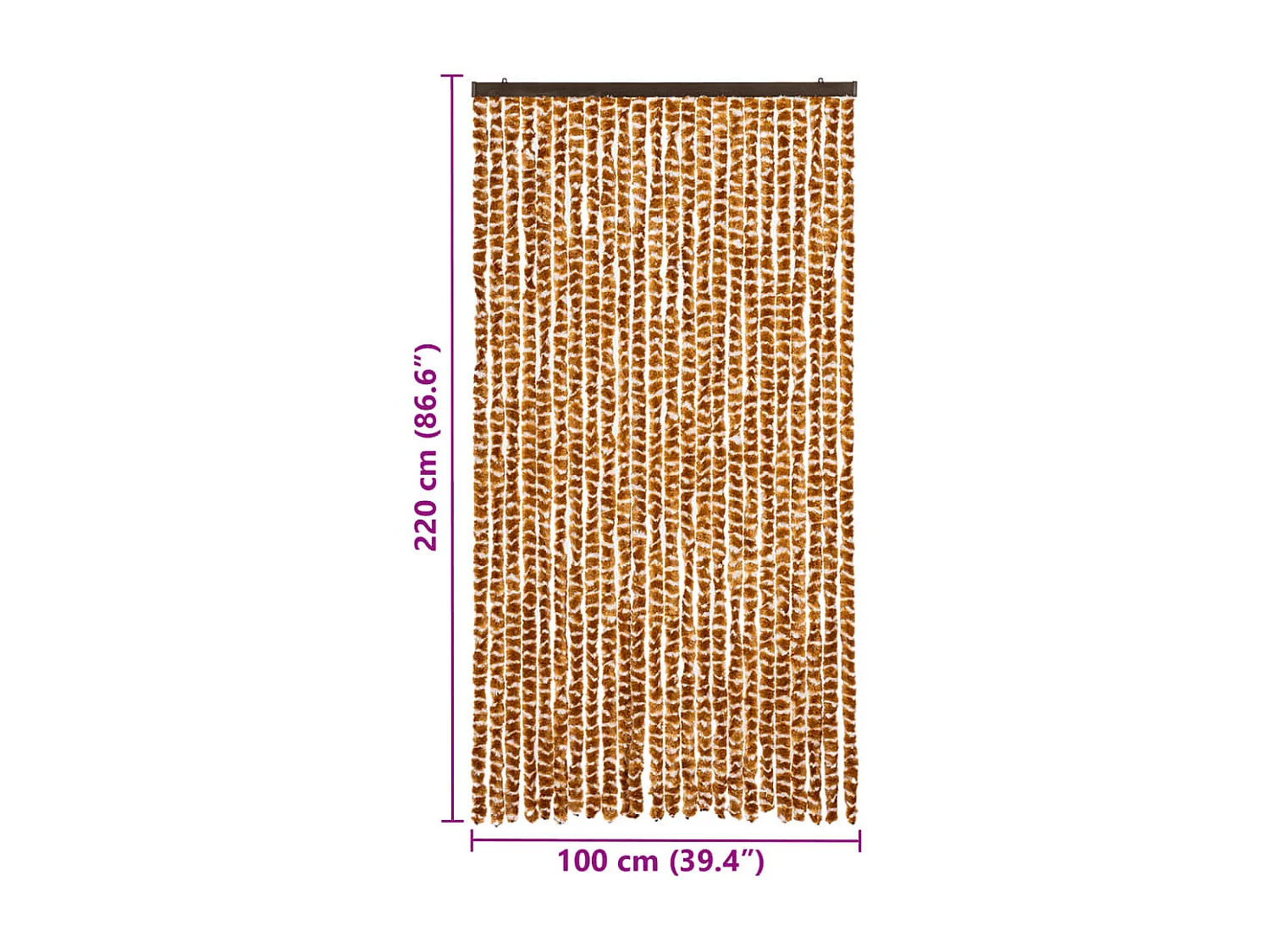 Moustiquaire Ocre et blanc 100x220 cm Chenille