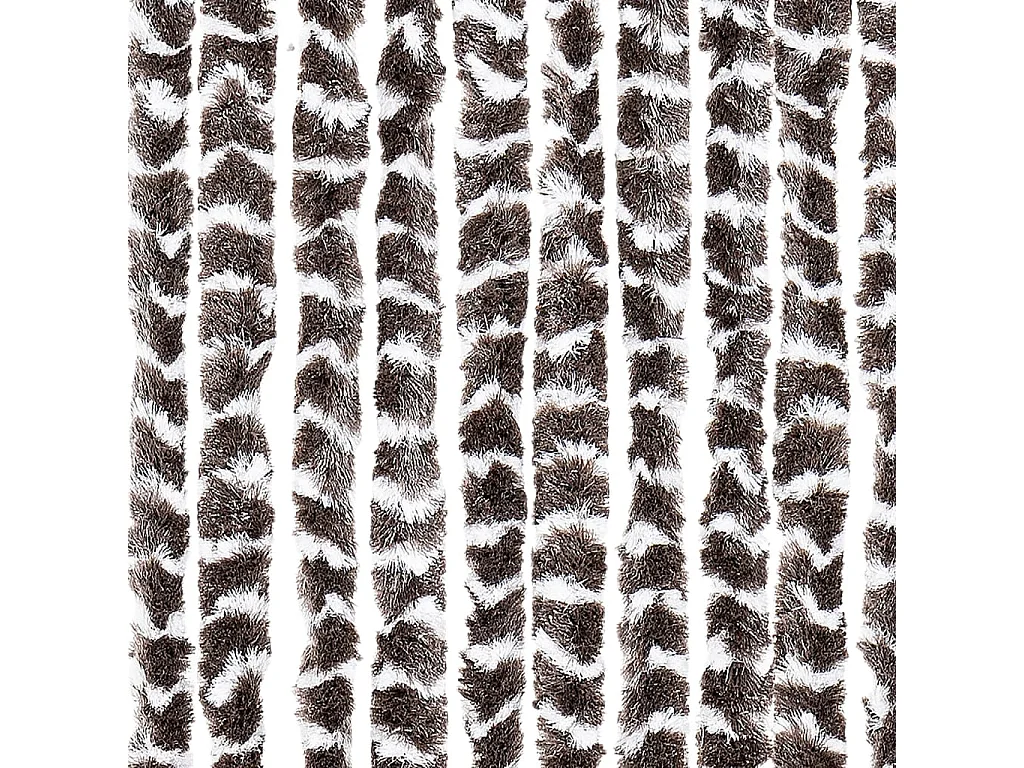 Cortina mosquiteira marrom e branca 56x200 cm chenille