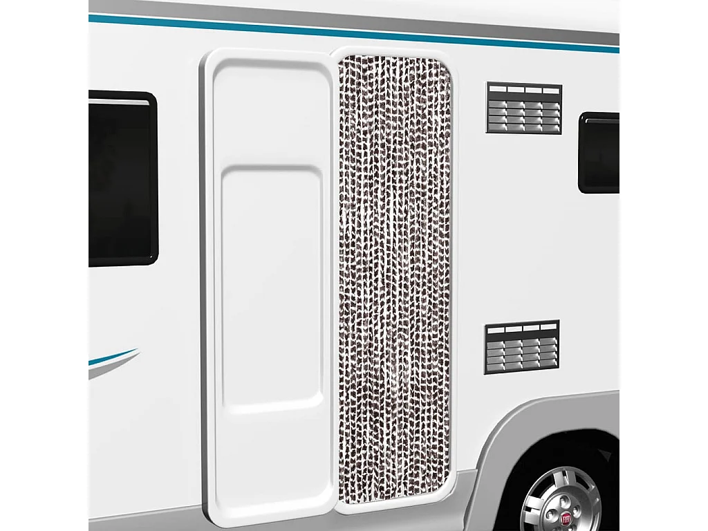 Rideau anti-mouches marron et blanc 56x200 cm chenille