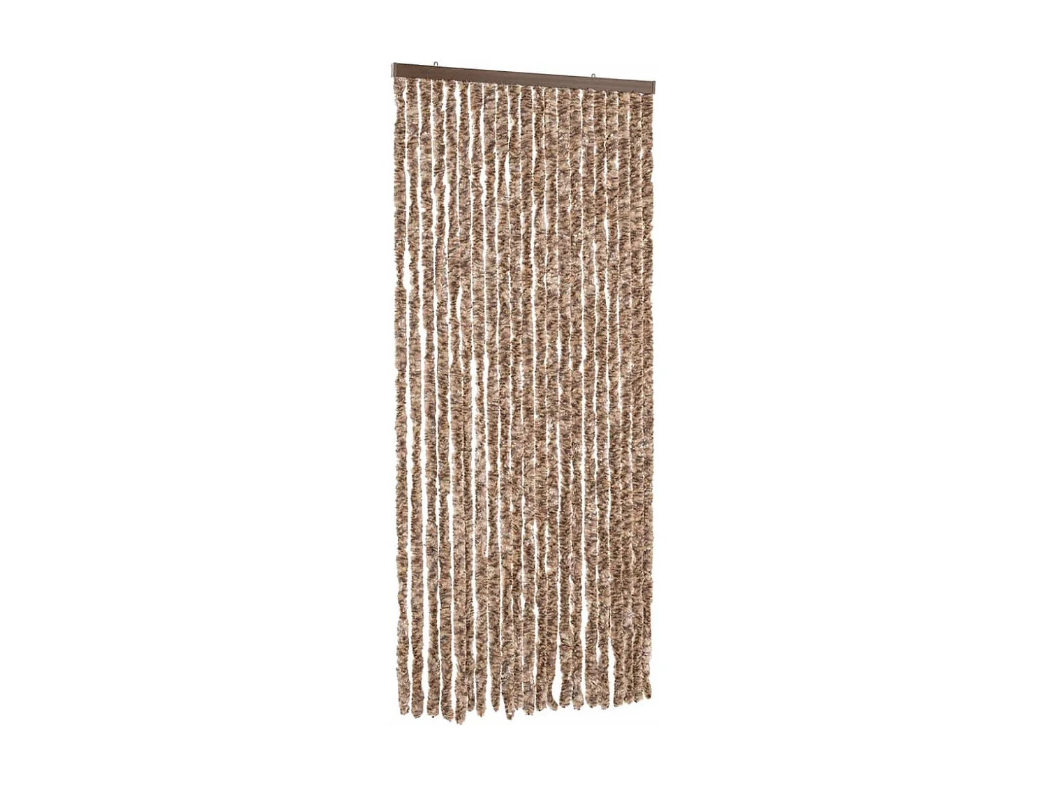 Rideau anti-mouches beige et marron foncé 90x220 cm chenille