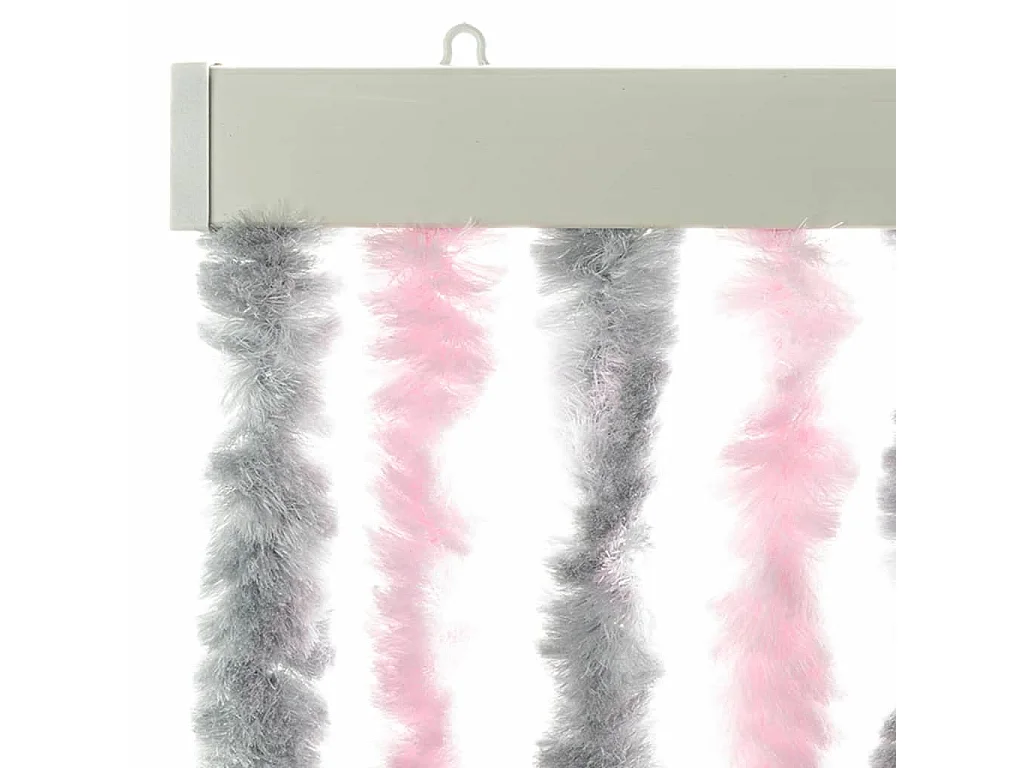 Cortina mosquiteira cinza prata e rosa 100x200 cm chenille