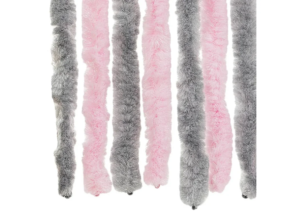 Cortina mosquiteira cinza prata e rosa 100x200 cm chenille