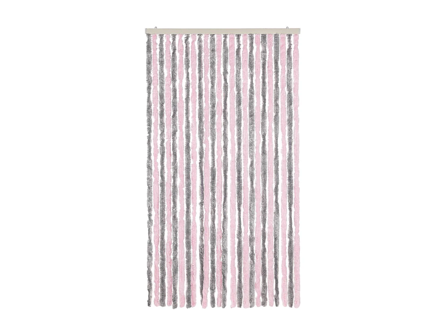 Rideau anti-mouches gris argenté et rose 100x200 cm chenille