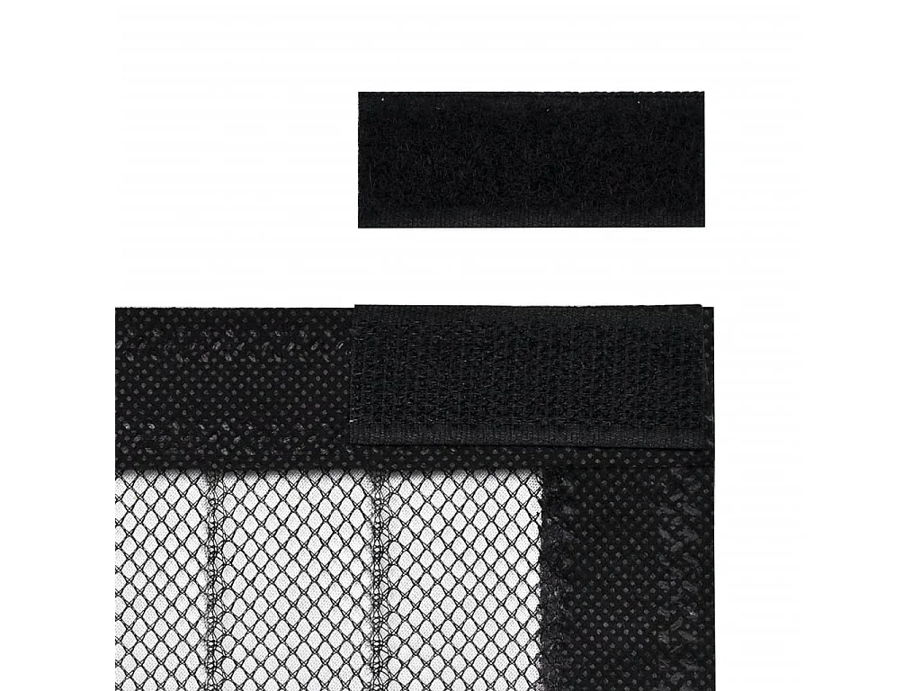 Rideau de porte contre insectes 210x100cm 2 pcs magnétique noir