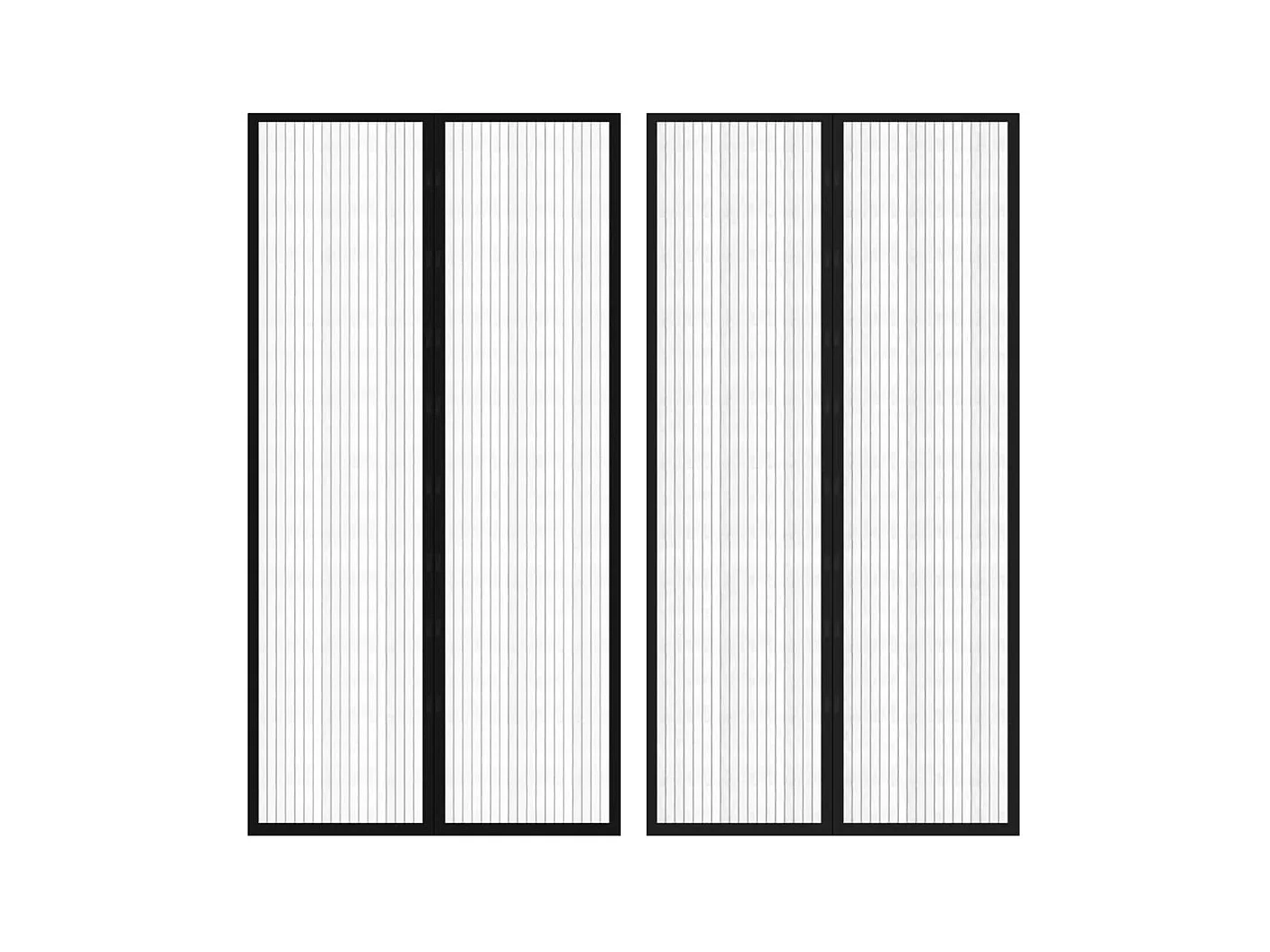 Rideau de porte contre insectes 210x100cm 2 pcs magnétique noir