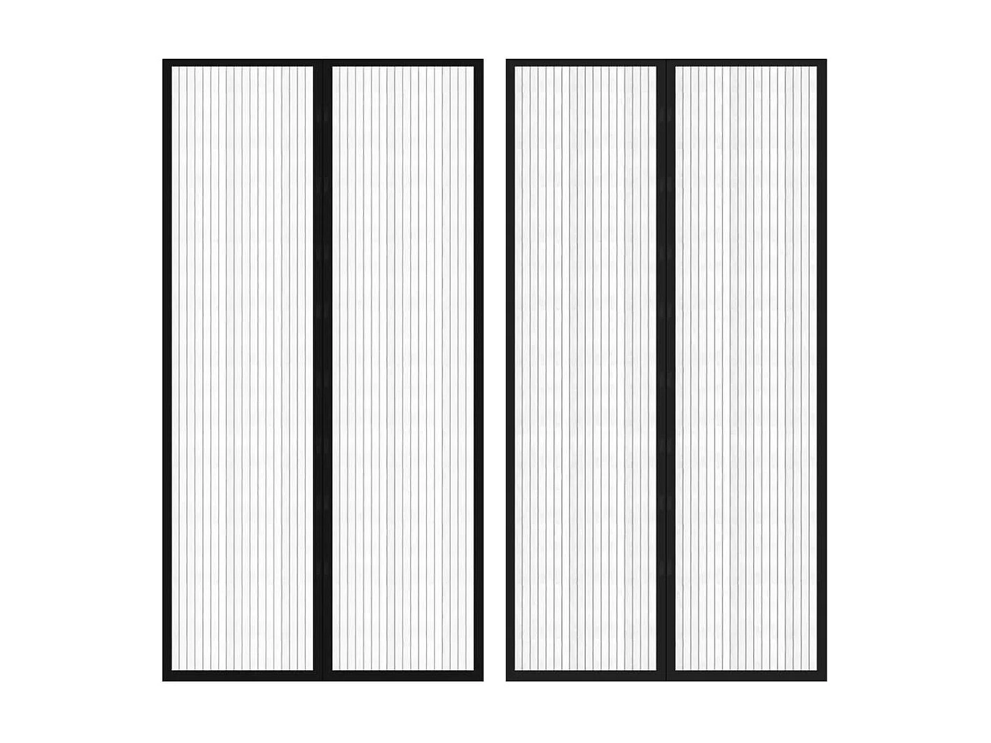 Rideau de porte contre insectes 210x100cm 2 pcs magnétique noir