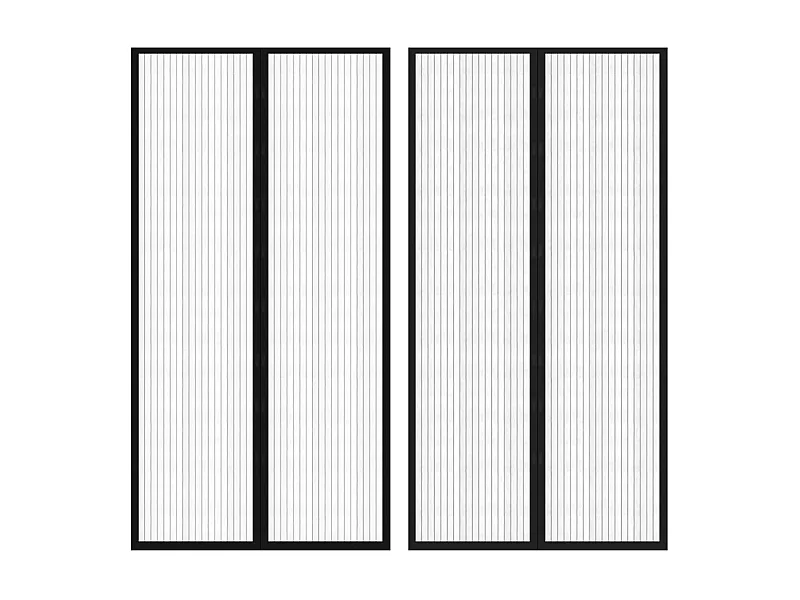 Rideau de porte contre insectes 210x100cm 2 pcs magnétique noir