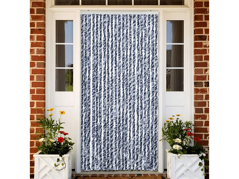 Moustiquaire Bleu blanc et argenté 90x220 cm Chenille