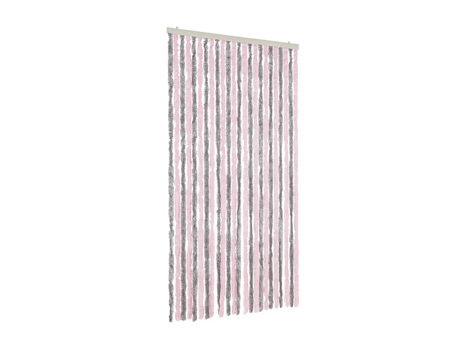 Cortina mosquiteira cinza prata e rosa 100x230 cm chenille