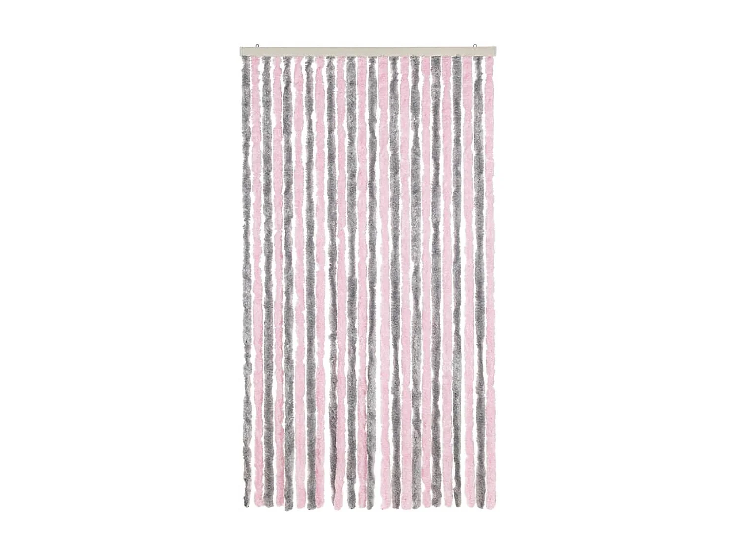 Cortina mosquiteira cinza prata e rosa 100x230 cm chenille