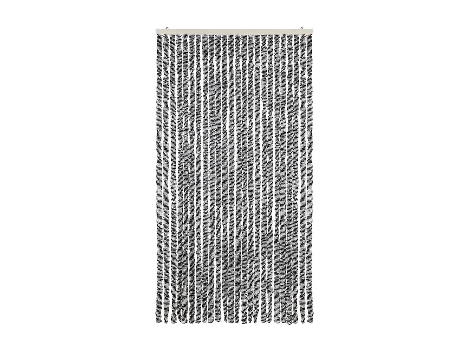 Rideau anti-mouches gris et noir et blanc 100x220 cm chenille