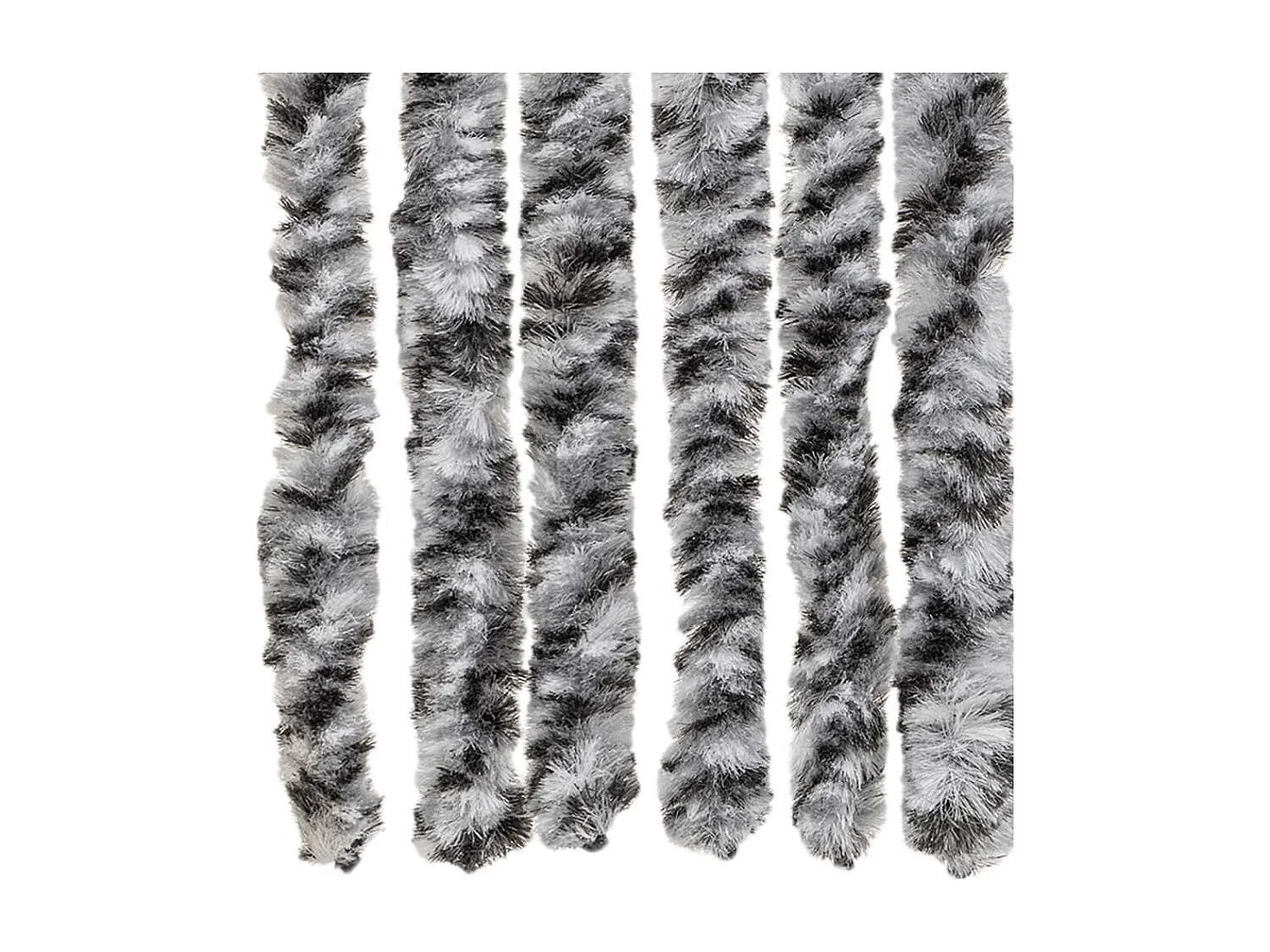 Rideau anti-mouches gris et noir et blanc 100x220 cm chenille