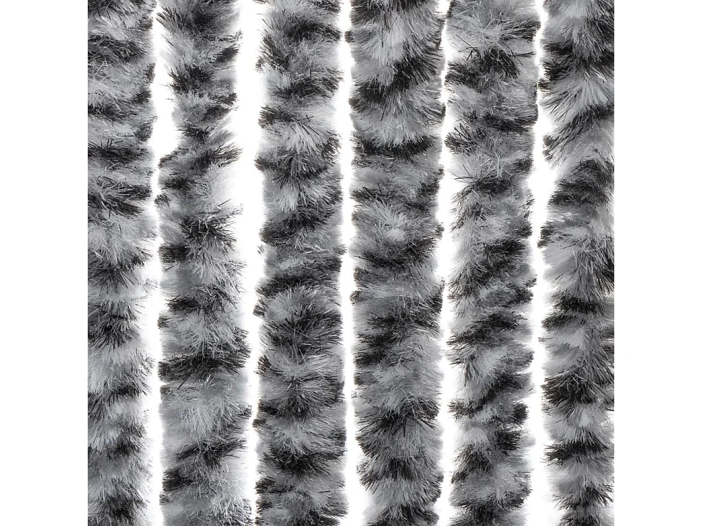 Rideau anti-mouches gris et noir et blanc 100x220 cm chenille
