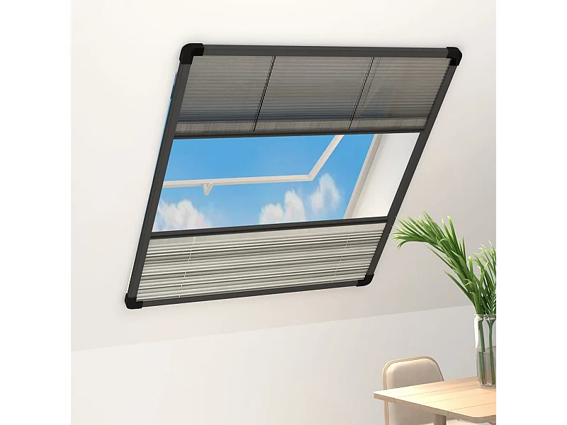 Geplooide hor voor raam Aluminium 80x100 cm en luifel