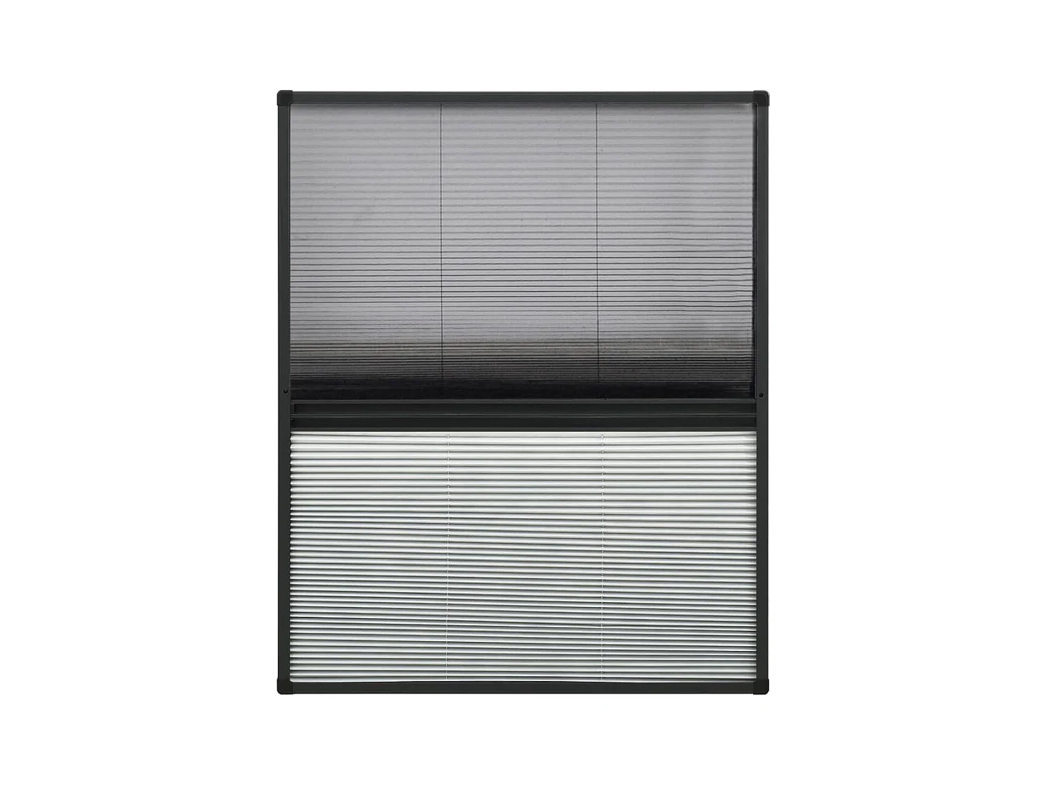 Moustiquaire plissée pour fenêtre Aluminium 80x100 cm et auvent