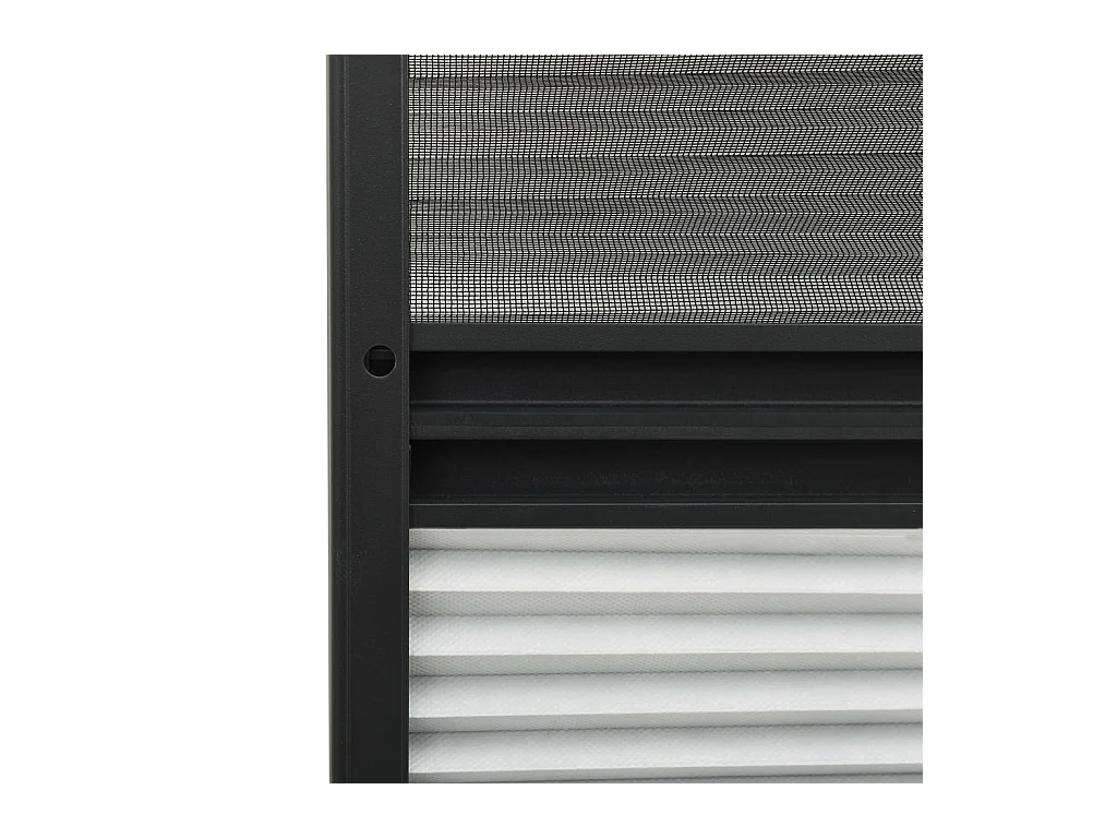 Moustiquaire plissée pour fenêtre Aluminium 80x100 cm et auvent