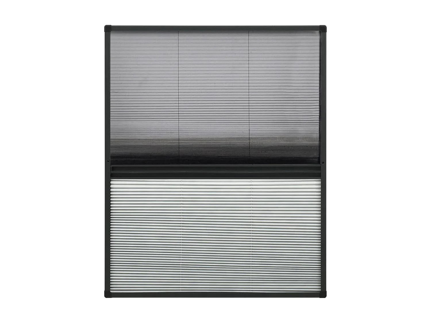 Moustiquaire plissée pour fenêtre Aluminium 80x100 cm et auvent