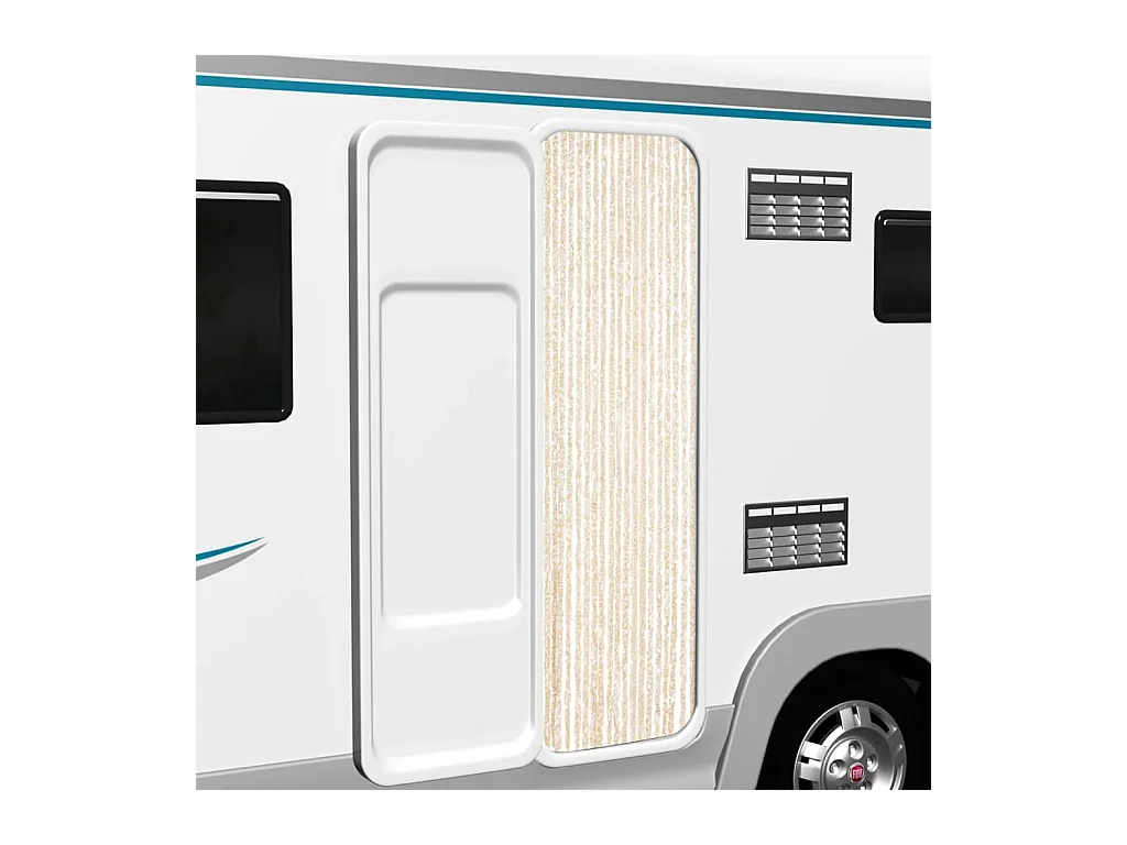 Rideau anti-mouches beige et blanc 56x200 cm chenille