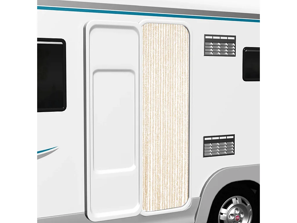 Rideau anti-mouches beige et blanc 56x200 cm chenille