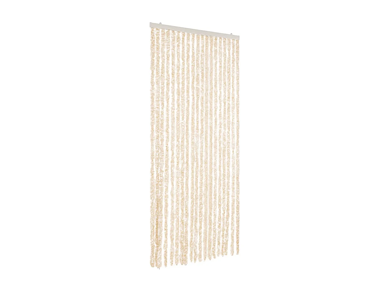 Rideau anti-mouches beige et blanc 56x200 cm chenille