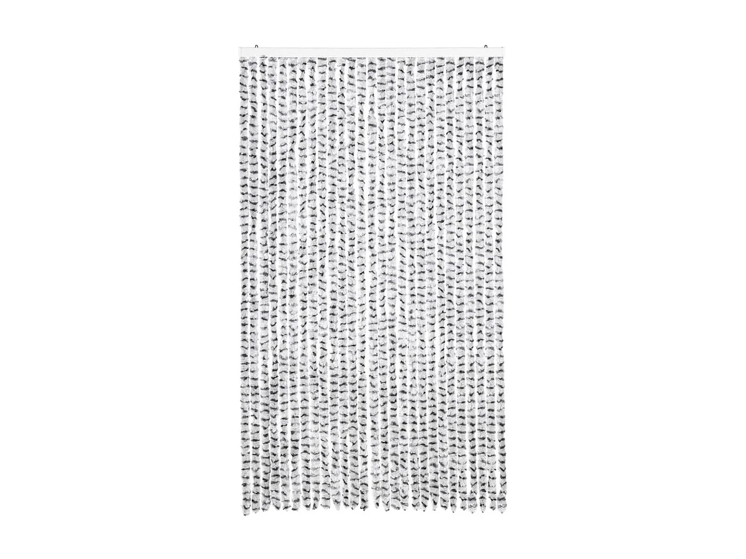 Rideau anti-mouches gris clair et gris foncé 118x220cm chenille