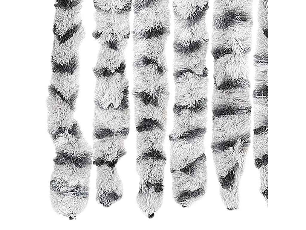 Rideau anti-mouches gris clair et gris foncé 118x220cm chenille