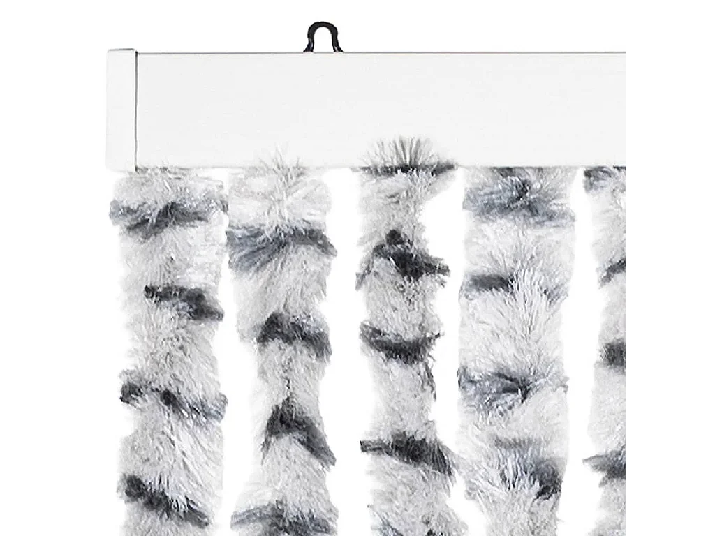 Rideau anti-mouches gris clair et gris foncé 100x230cm chenille
