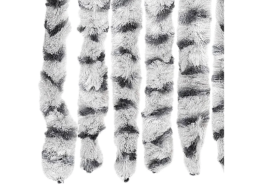 Rideau anti-mouches gris clair et gris foncé 100x230cm chenille