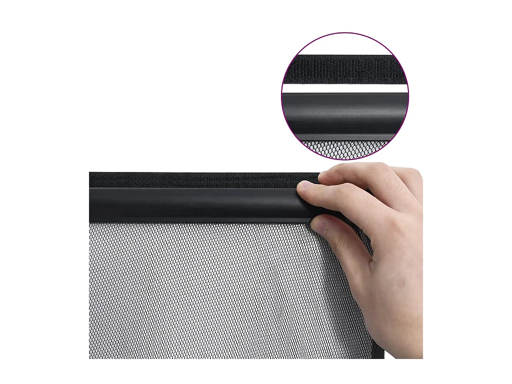 Moustiquaire avec rideau en maille noir 100x220 cm polyester