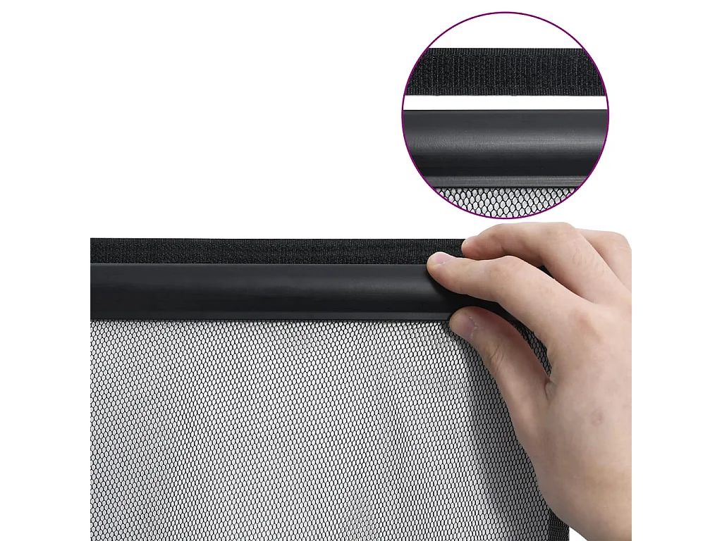 Zanzariera per porta a maglie 10pz Nero 240x240cm