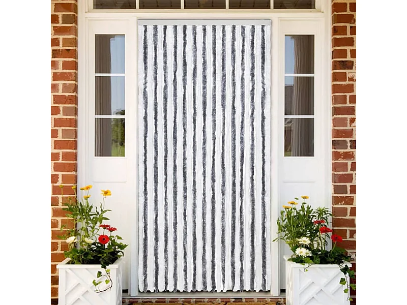 Moustiquaire gris et blanc 118x220 cm chenille