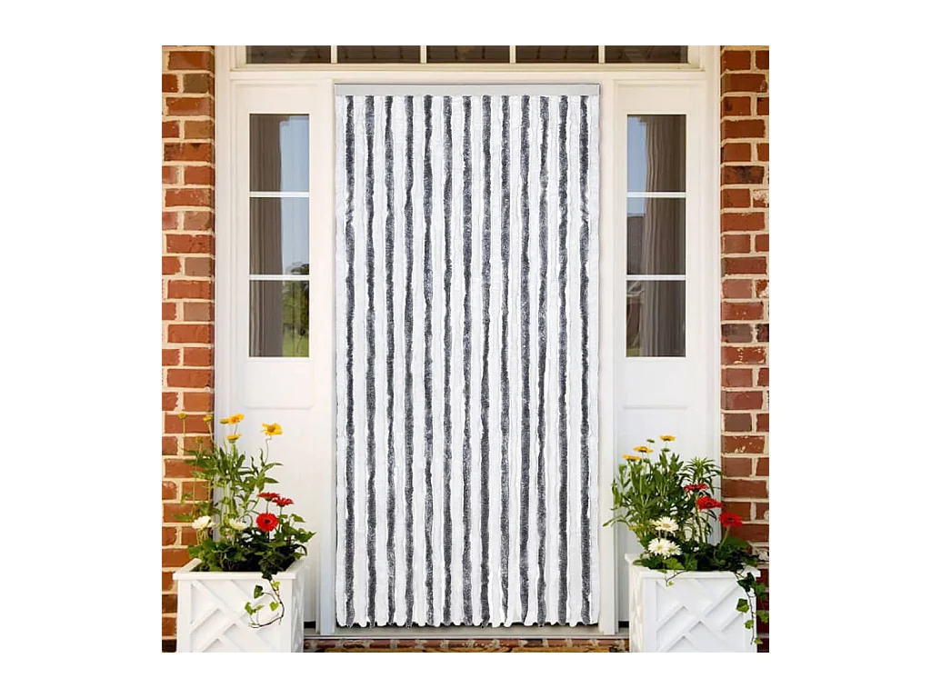 Moustiquaire gris et blanc 118x220 cm chenille