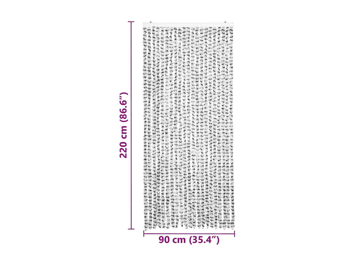 Mosquiteiro Cinza Claro e Cinza Escuro 90x220 cm Chenille