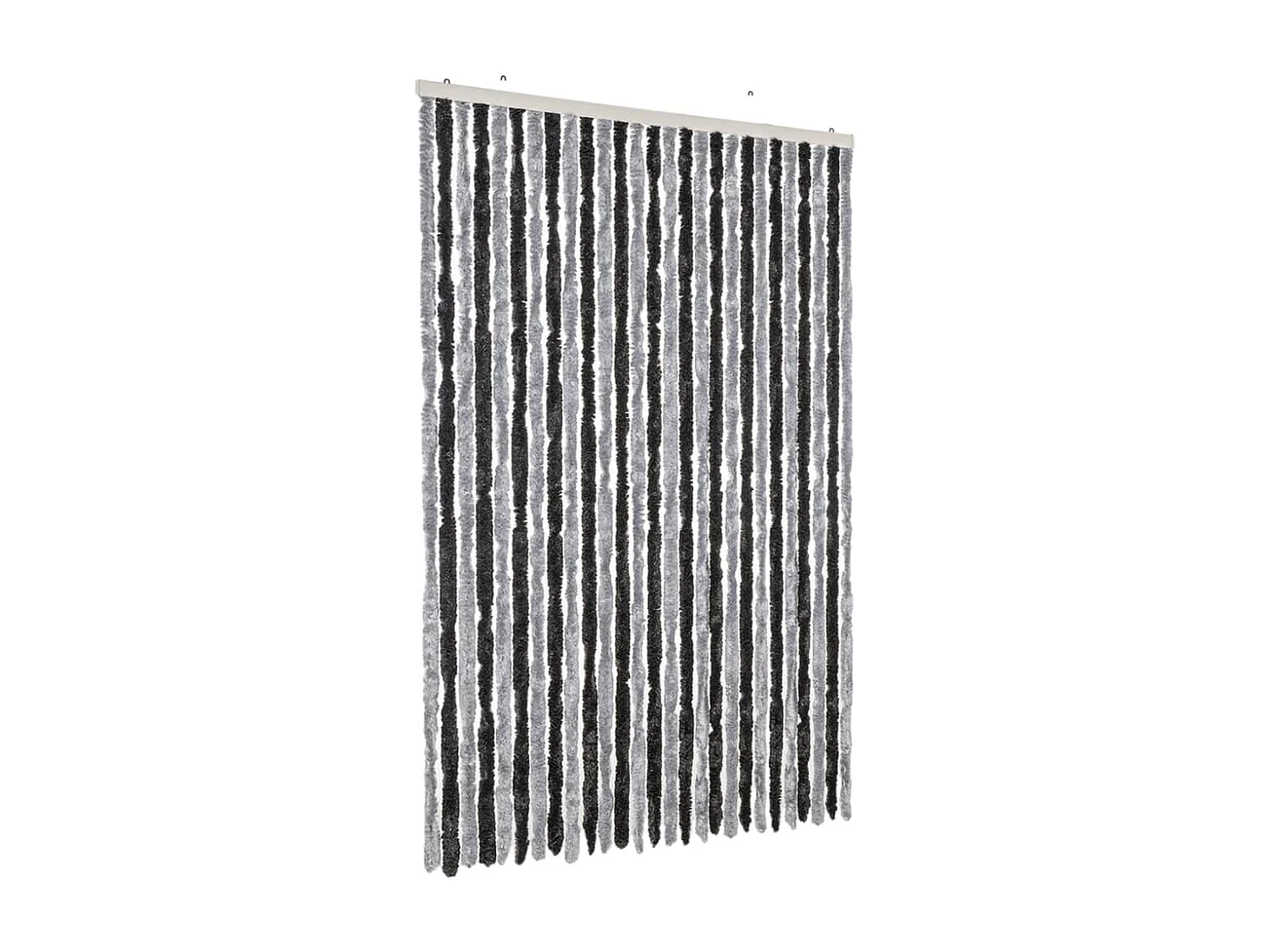 Cortina mosquiteira cinza e preta 118x220 cm chenille