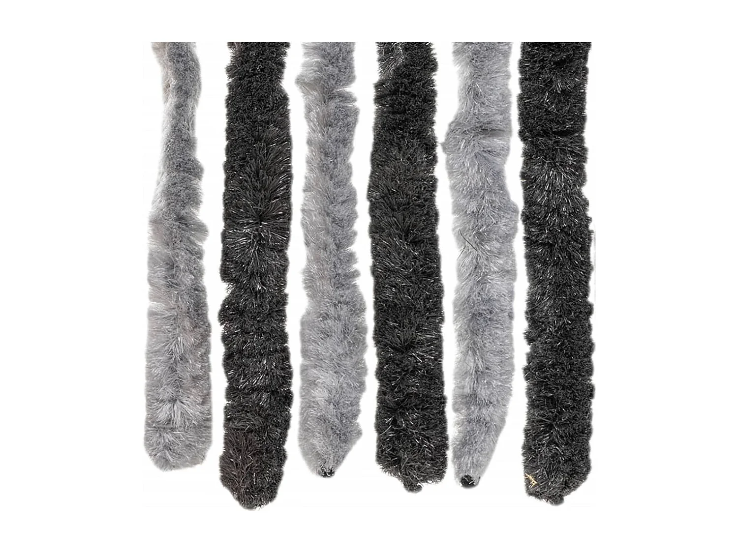 Rideau anti-mouches gris et noir 118x220 cm chenille