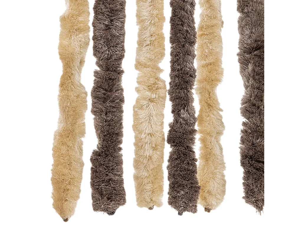Dunkelbrauner und beiger Fliegenvorhang 100x220 cm Chenille
