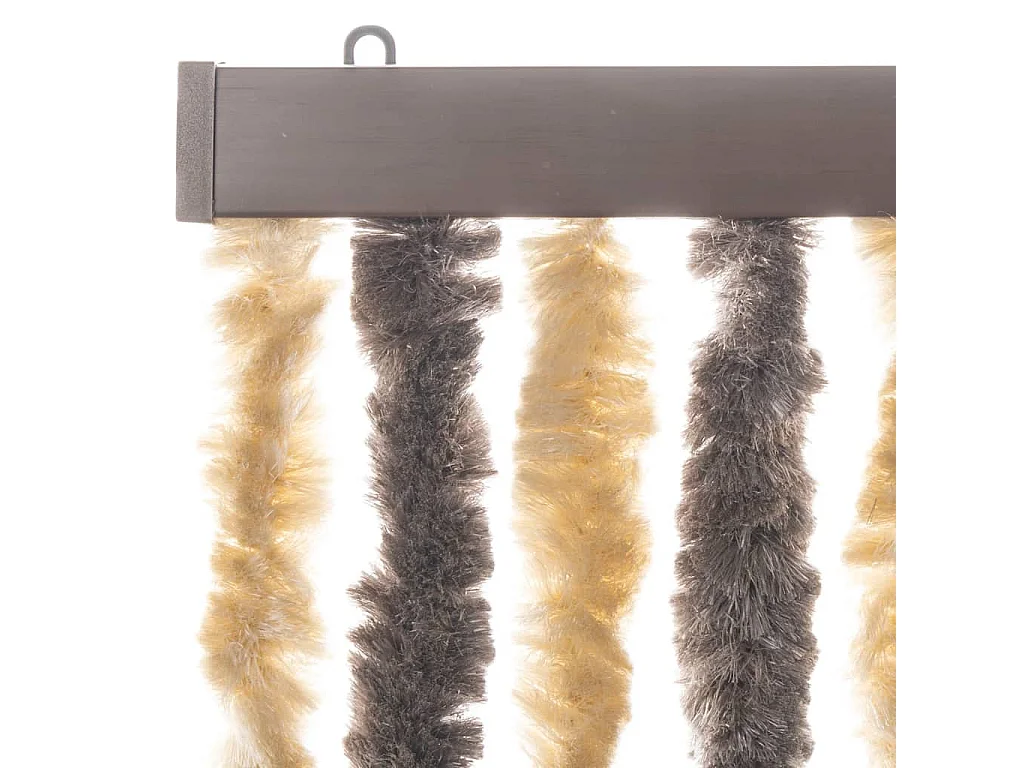 Dunkelbrauner und beiger Fliegenvorhang 100x220 cm Chenille