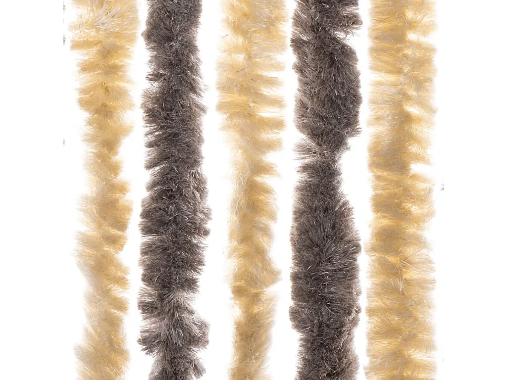 Dunkelbrauner und beiger Fliegenvorhang 100x220 cm Chenille