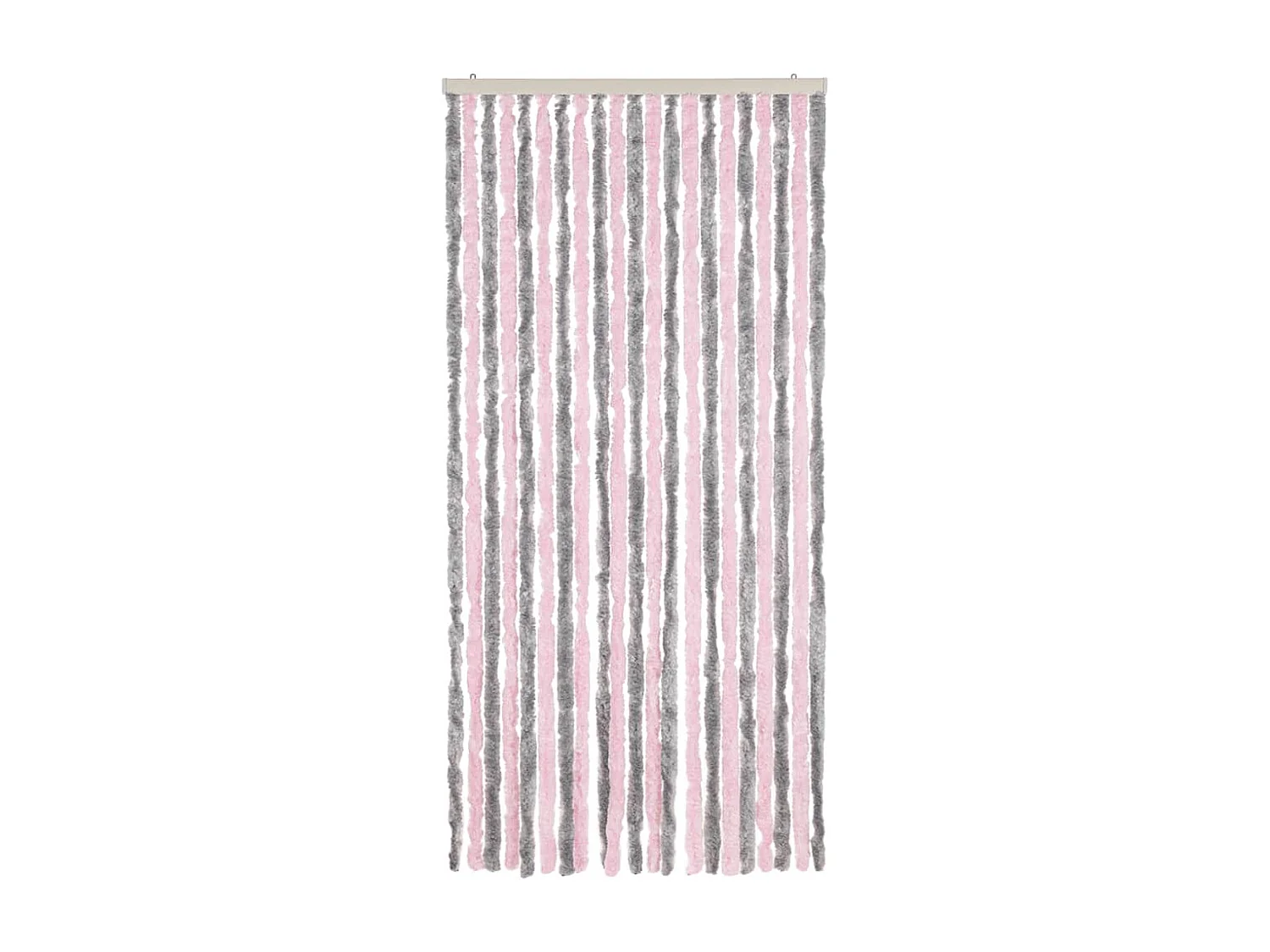 Tenda anti-mosche grigio argento e rosa 90x220 cm ciniglia