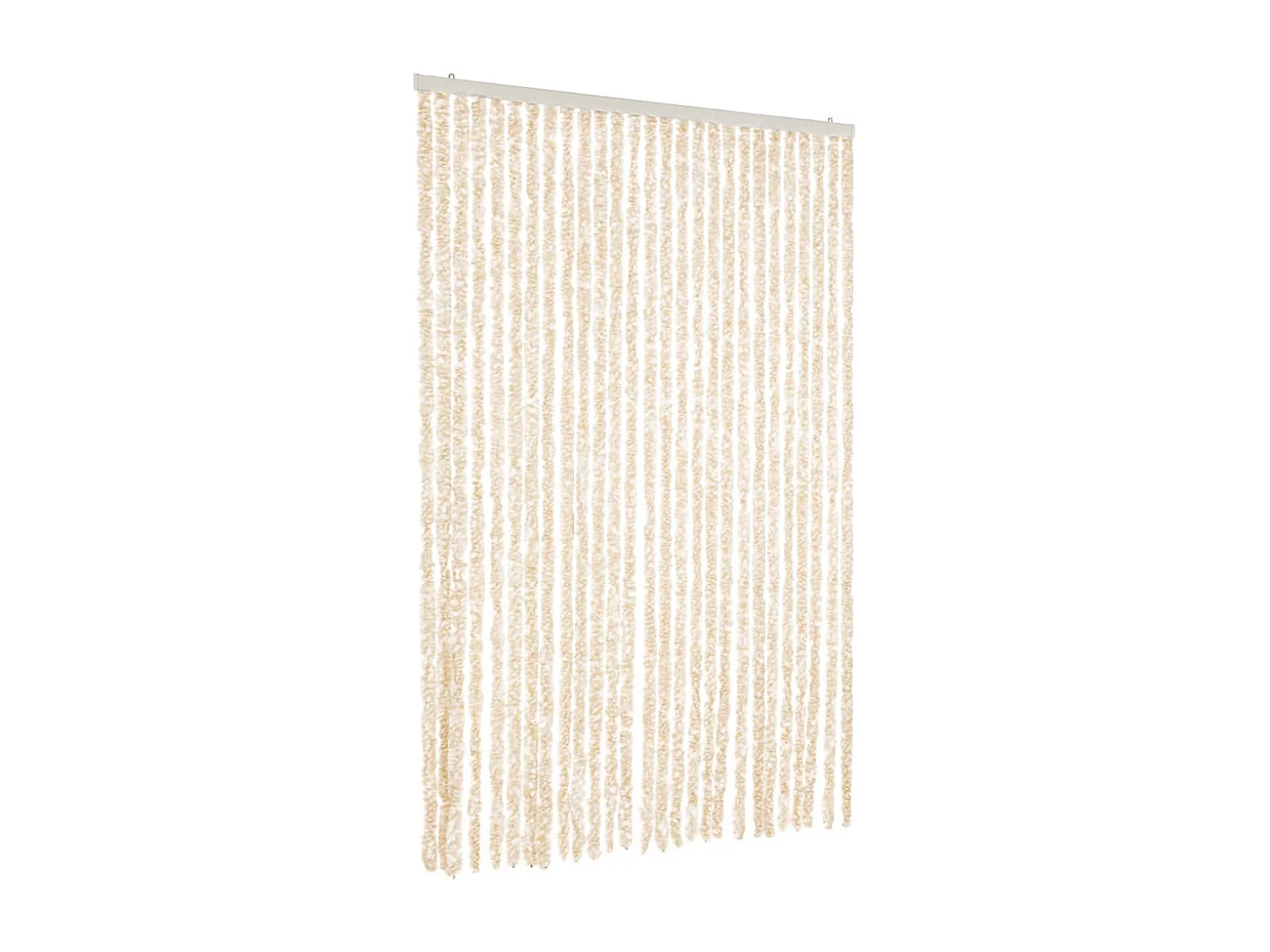 Rideau anti-mouches beige et blanc 118x220 cm chenille