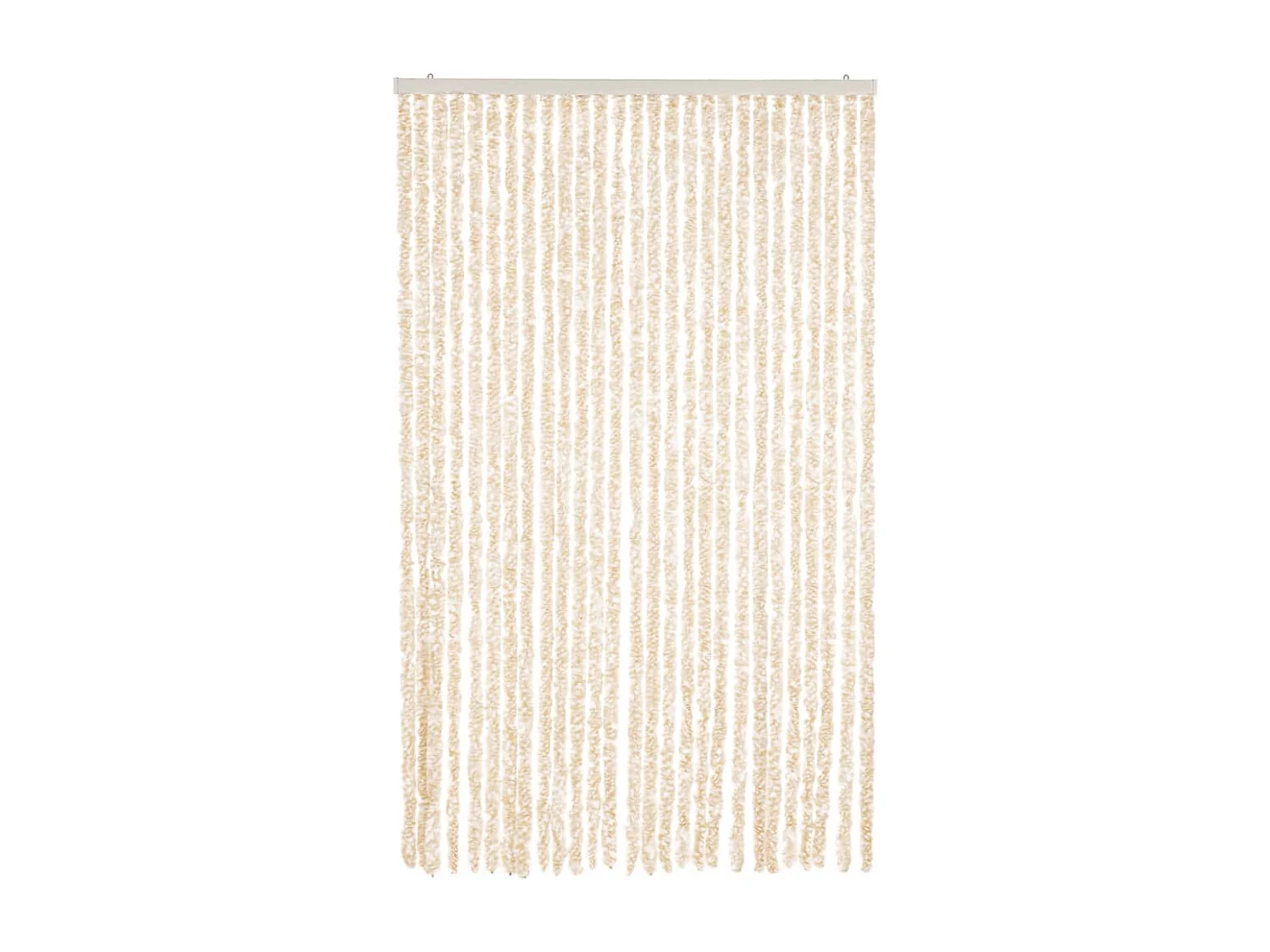 Rideau anti-mouches beige et blanc 118x220 cm chenille