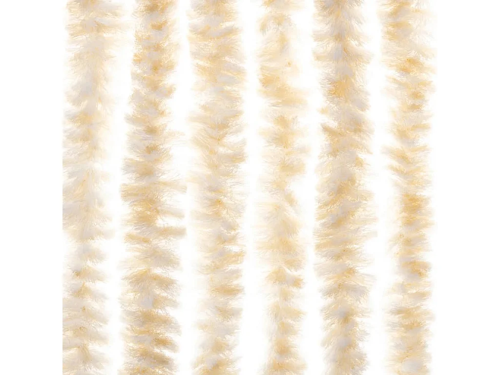 Rideau anti-mouches beige et blanc 118x220 cm chenille