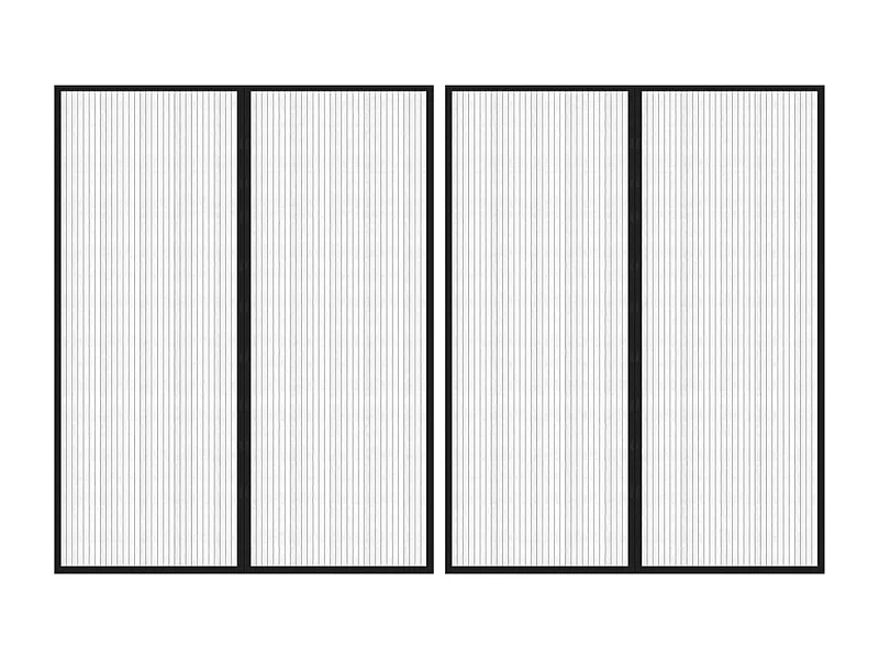 Rideaux de porte anti-insectes 2 pcs et aimants noir 230x160 cm