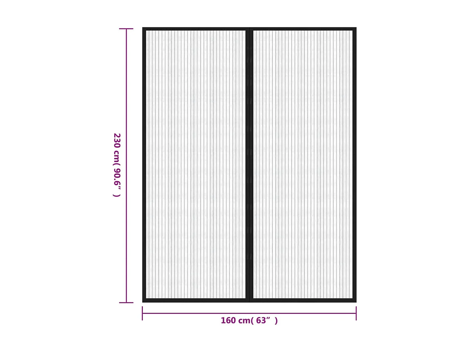 stuks Anti-insecten deurgordijnen en magneten zwart 230x160 cm