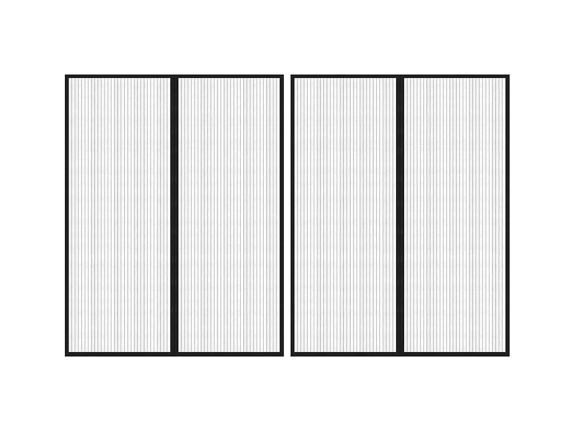 Rideaux de porte anti-insectes 2 pcs et aimants noir 230x160 cm