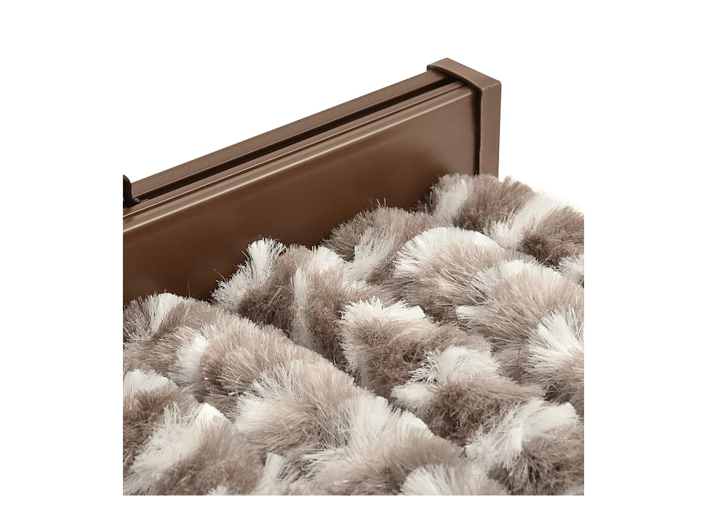 Rideau anti-mouches taupe et blanc 56x200 cm chenille